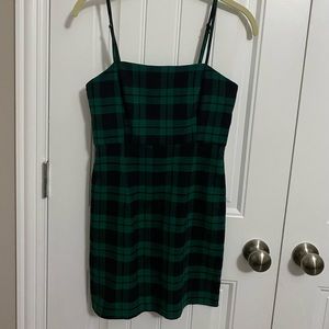 Green plaid dress